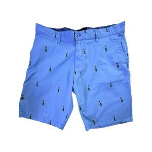 Polo Club Blue Hula Girl Shorts Hawaiian Chino Luau Resortwear Men’s Size 36